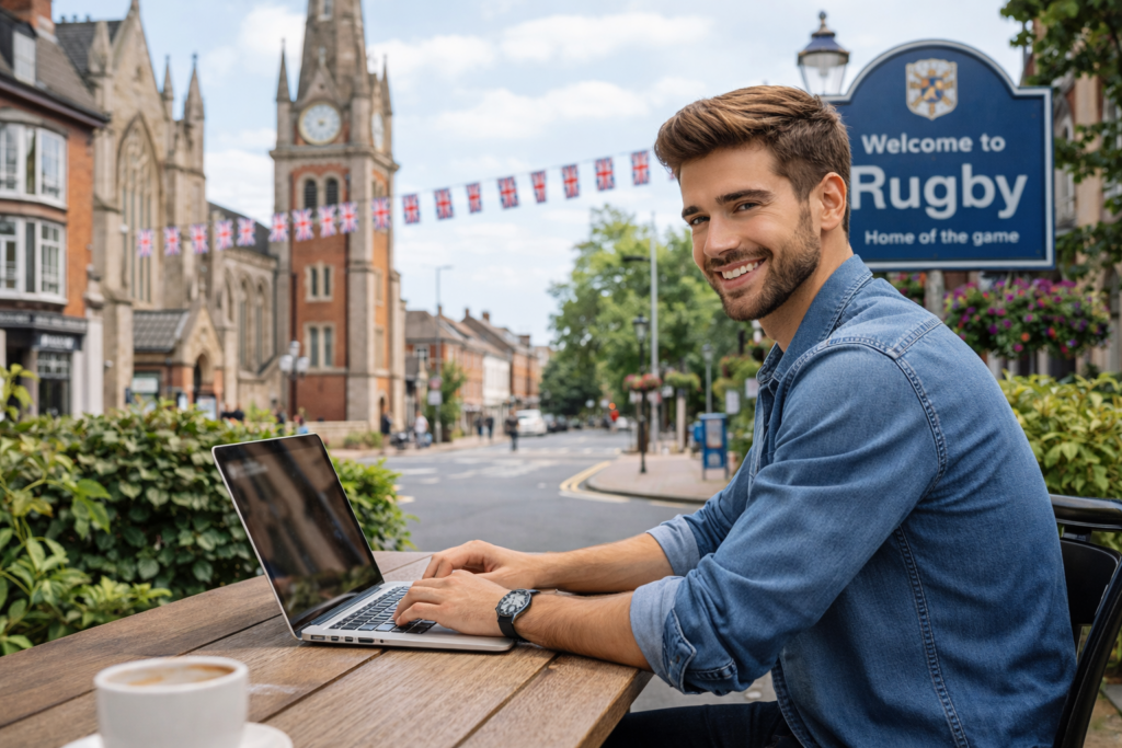 Shopify developer working in rugby warwickshire on laptop
